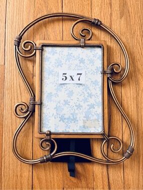 Vintage Terragrafics Brass Photo Picture Frame, Ornate Scrollwork, Bronze 1993